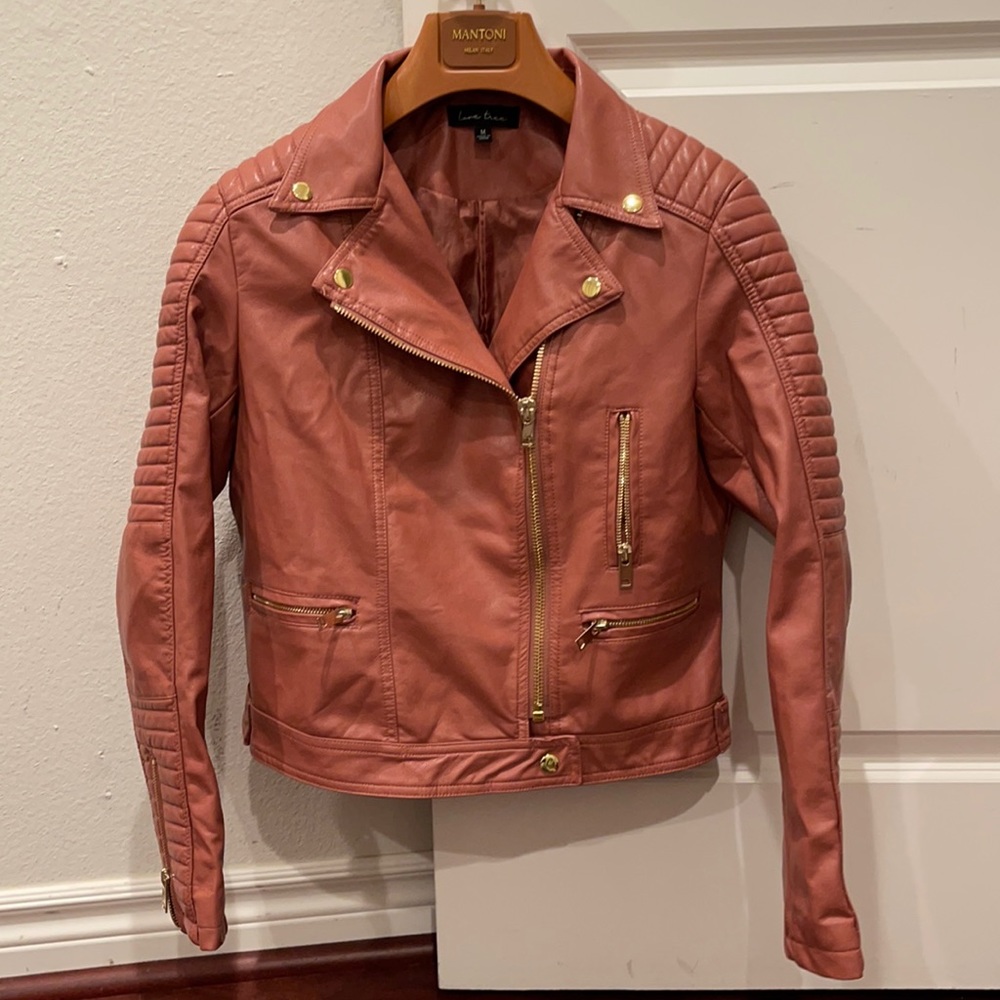 Peach color Moto Jacket, Women size M . New without tags
